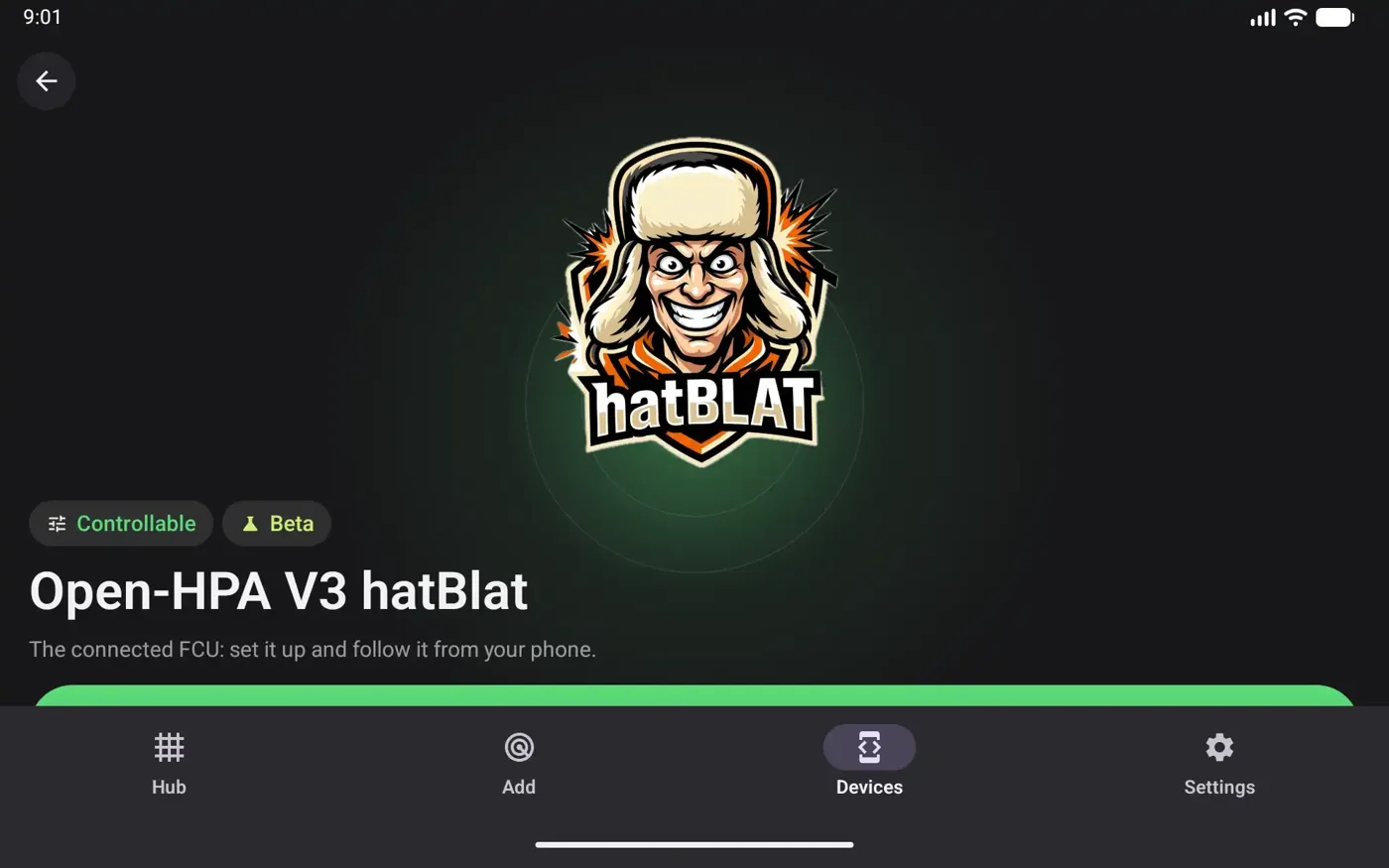 HPA Commander · Android tablet · Open-HPA V3 hatBlat