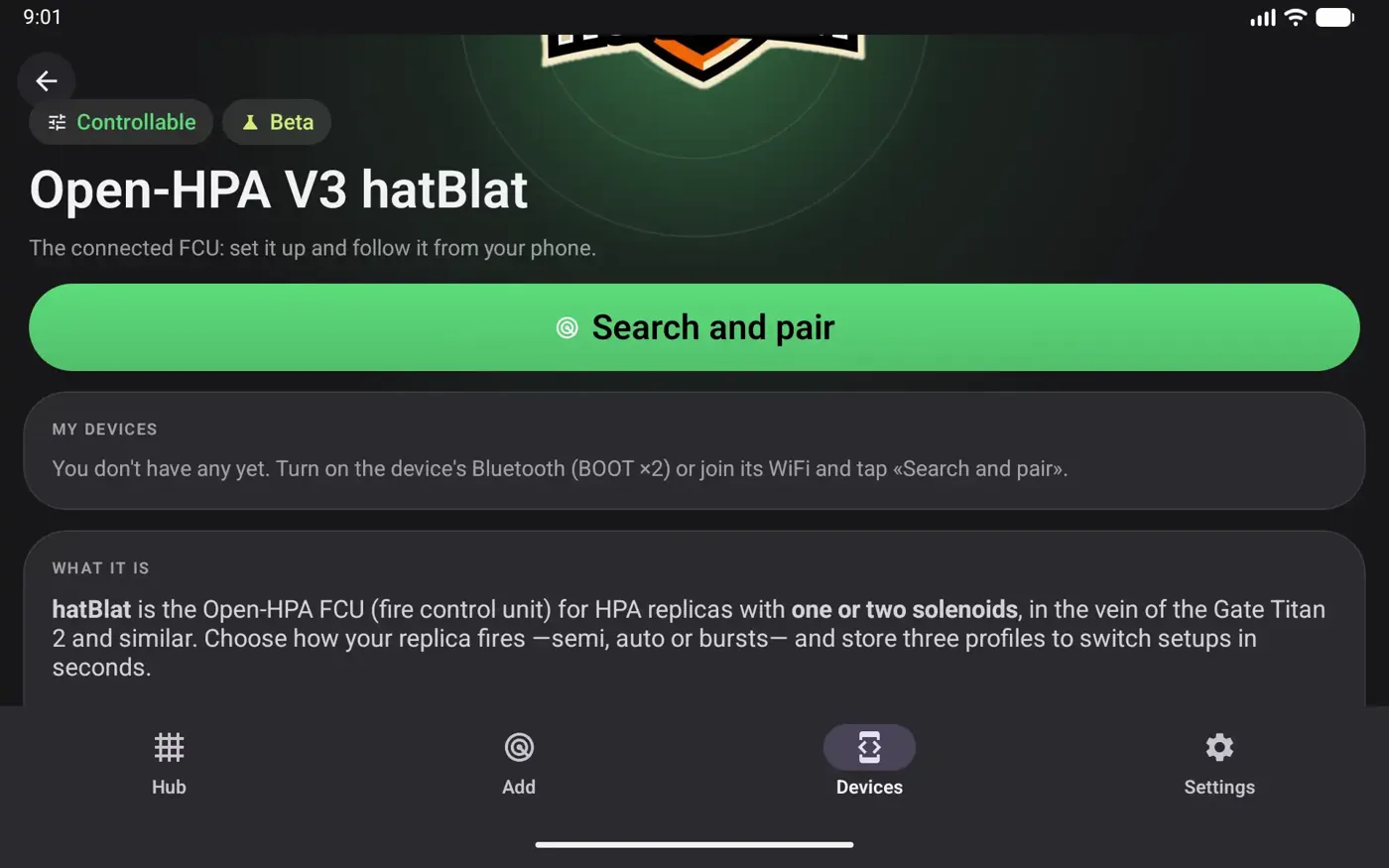HPA Commander · Android tablet · Manuals and guides