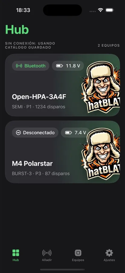 Hub with the paired devices