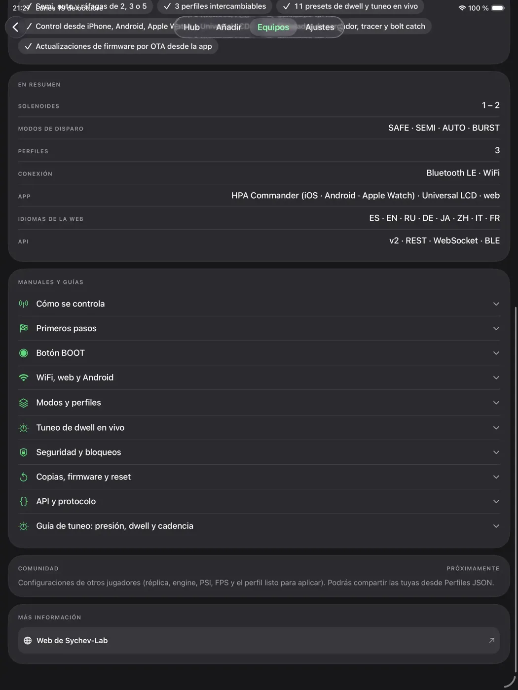 HPA Commander · iPad · Open-HPA V3 hatBlat